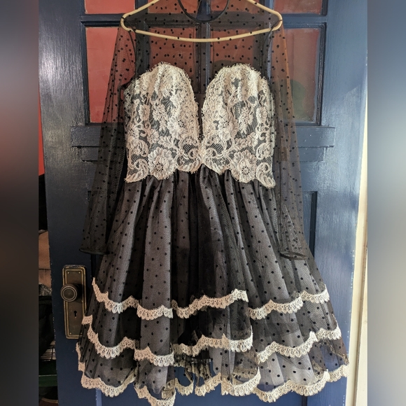 Chris Kole Dresses & Skirts - Chris Kole 90s vintage goth cupcake lace and netting dress